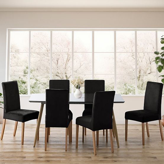 RESTILO navlaka za kauč SENTO crna glatka klasični stil