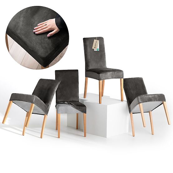 RESTILO presvlaka za kauč SENTO boja čelična glatki klasični stil