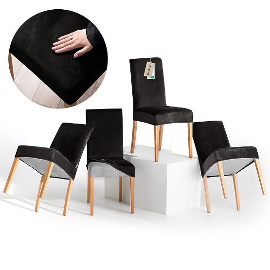 RESTILO presvlaka za kauč SENTO crna boja glatki klasični stil