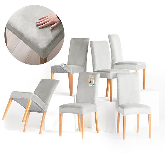 RESTILO presvlaka za kauč SENTO siva glatka klasični stil