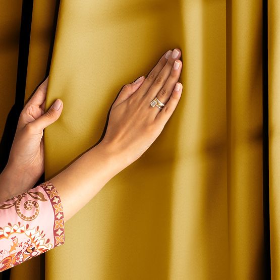 RESTILO zavjesa BLACKOUT boja senfa klasični stil srebrne ušice materijal