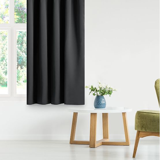 RESTILO zavjesa BLACKOUT crna šerpa klasični stil traka materijal blackout 140x24