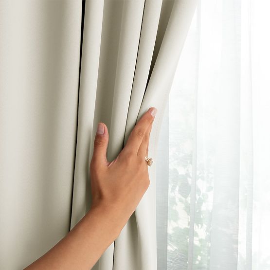 RESTILO zavjesa BLACKOUT krem boja, klasični stil, srebrne ušice, materijal bl