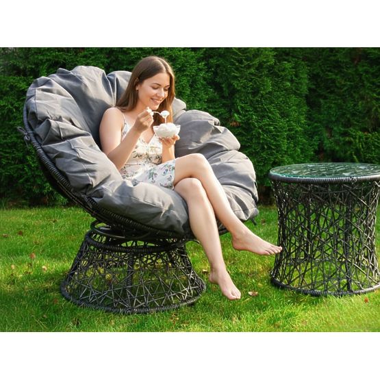 Rotirajuća stolica od sivog tehno ratana TWIST