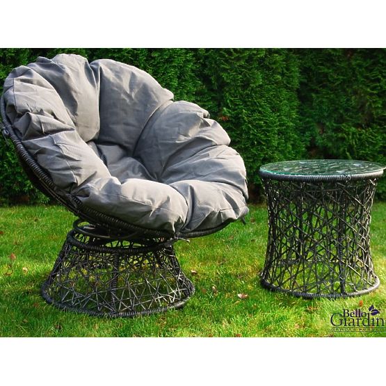 Rotirajuća stolica od sivog tehno ratana TWIST