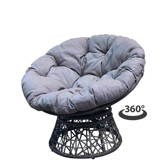 Rotirajuća stolica od sivog tehno ratana TWIST