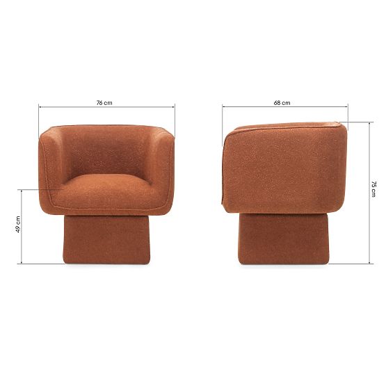 Rotirajuća stolica One bakrena, boucle