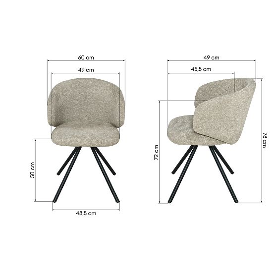 Rotirajuća stolica Pearl mocha, crne noge