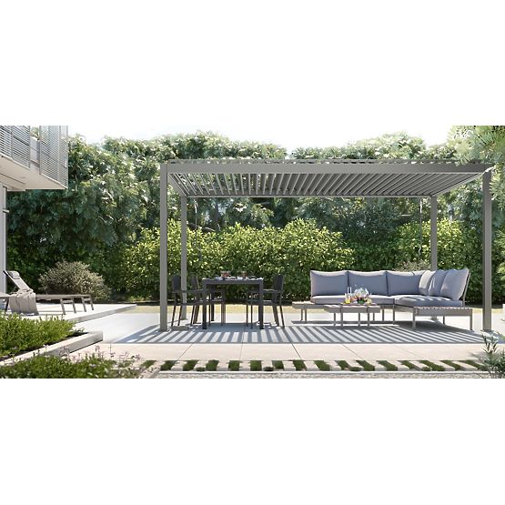 Samostojeća vrtna pergola Antilla od aluminija, 5x3 m, bioklimatska, pokretne lamele, antracit