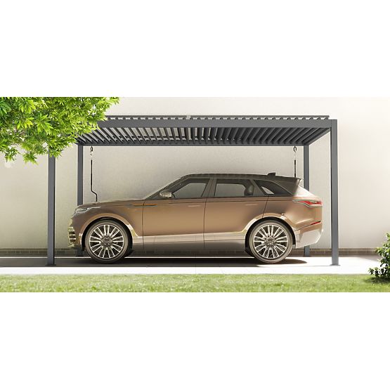 Samostojeća vrtna pergola Antilla od aluminija, 5x3 m, bioklimatska, pokretne lamele, antracit