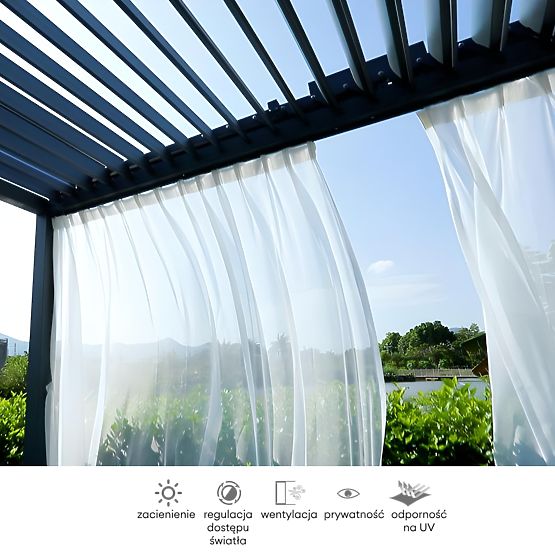 Samostojeća vrtna pergola Antilla od aluminija, 5x3 m, bioklimatska, pokretne lamele, antracit