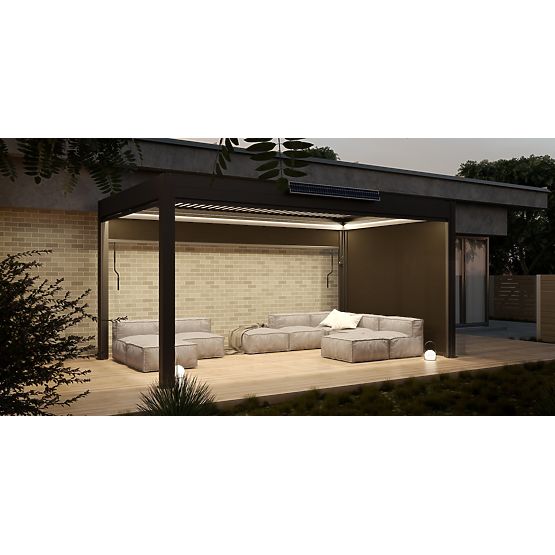 Samostojeća vrtna pergola Antilla od aluminija, 5x3 m, bioklimatska, pokretne lamele, antracit