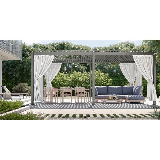 Samostojeća vrtna pergola Antilla od aluminija, 6x3 m, bioklimatska, pokretne lamele, antracit