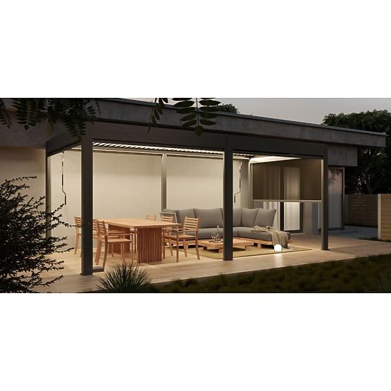 Samostojeća vrtna pergola Antilla od aluminija, 6x3 m, bioklimatska, pokretne lamele, antracit