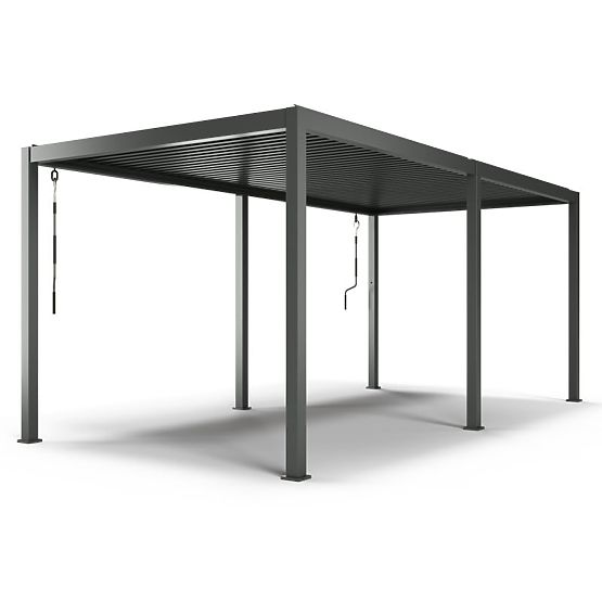 Samostojeća vrtna pergola Antilla od aluminija, 6x3 m, bioklimatska, pokretne lamele, antracit