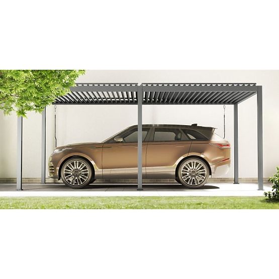 Samostojeća vrtna pergola Antilla od aluminija, 6x3 m, bioklimatska, pokretne lamele, antracit