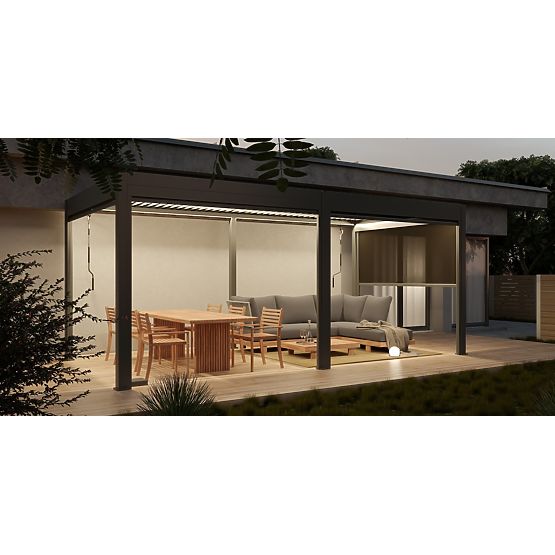 Samostojeća vrtna pergola Antilla od aluminija, 6x3 m, bioklimatska, pokretne lamele, antracit