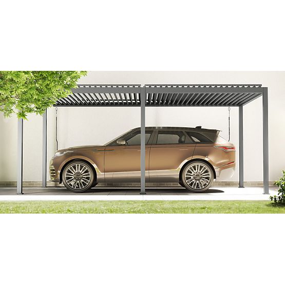 Samostojeća vrtna pergola Antilla od aluminija, 6x3 m, bioklimatska, pokretne lamele, antracit