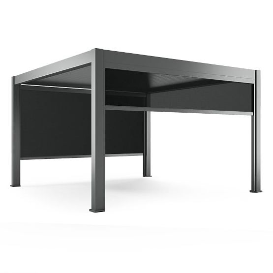 Samostojeća vrtna pergola Lumera od aluminija, 4x4 m, bioklimatska, LED rasvjeta, električna