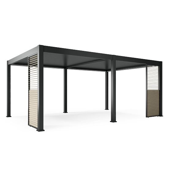 Samostojeća vrtna pergola Lumera od aluminija, 4x6 m, bioklimatska, LED rasvjeta, električna