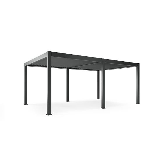Samostojeća vrtna pergola Lumera od aluminija, 4x6 m, bioklimatska, LED rasvjeta, električna