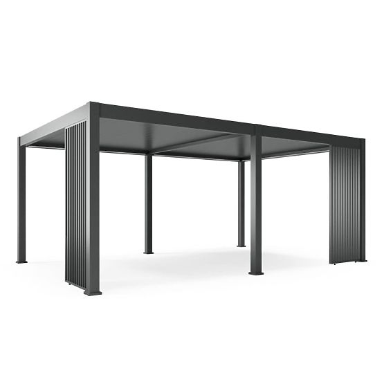 Samostojeća vrtna pergola Lumera od aluminija, 4x6 m, bioklimatska, LED rasvjeta, električna