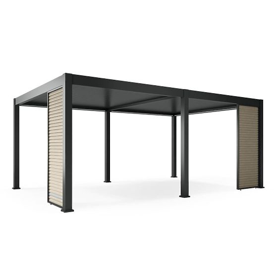 Samostojeća vrtna pergola Lumera od aluminija, 4x6 m, bioklimatska, LED rasvjeta, električna