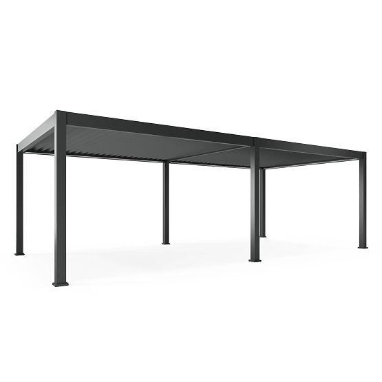Samostojeća vrtna pergola Lumera od aluminija, 4x8 m, bioklimatska, LED rasvjeta, električna