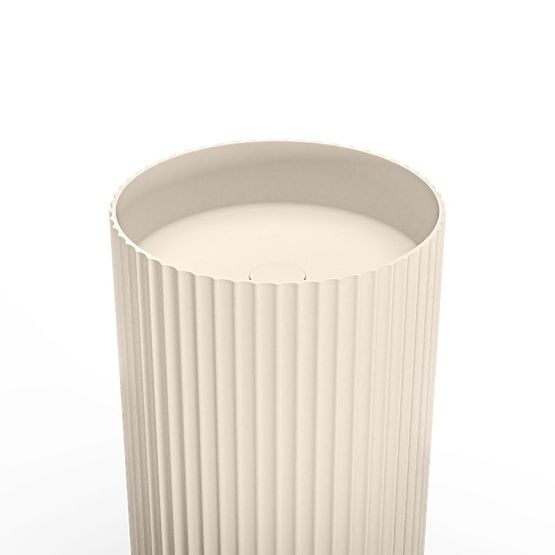 Samostojeći umivaonik Ciriola, kompozitni, 45x90 cm, bež-siva, taupe, rebrasti