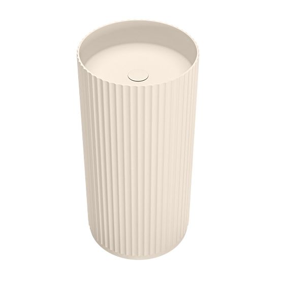 Samostojeći umivaonik Ciriola, kompozitni, 45x90 cm, bež-siva, taupe, rebrasti