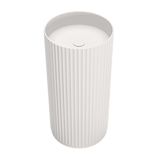 Samostojeći umivaonik Ciriola, kompozitni, 45x90 cm, bijeli, rebrasti