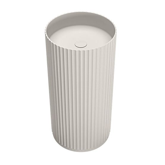 Samostojeći umivaonik Ciriola, kompozitni, 45x90 cm, svijetlosivi, rebrasti