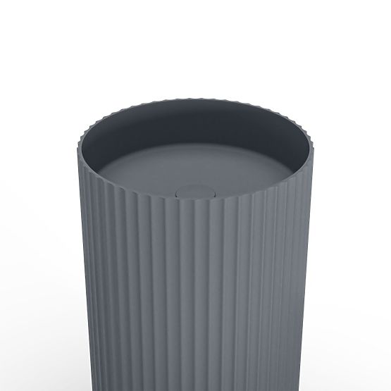 Samostojeći umivaonik Ciriola, kompozitni, 45x90 cm, tamno sivi, rebrasti