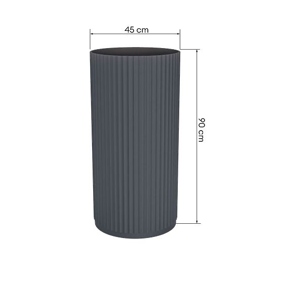 Samostojeći umivaonik Ciriola, kompozitni, 45x90 cm, tamno sivi, rebrasti