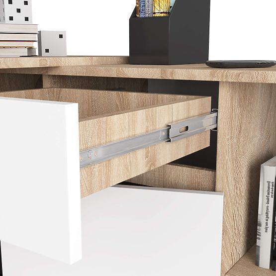 SESTAV CLP B-17 KOMODA + RADNI STOL PK SONOMA / BIJELA