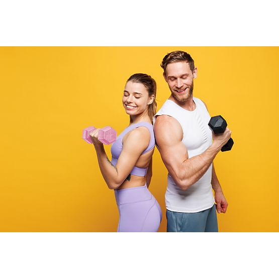 Šesterokutne bučice set 2x3 kg utega za vježbanje fitness ružičaste ModernHome