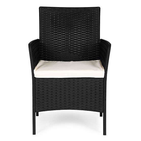 Set 2x vrtna stolica s jastukom, set stolica za balkon, terasu, vrt crna MultiGarden