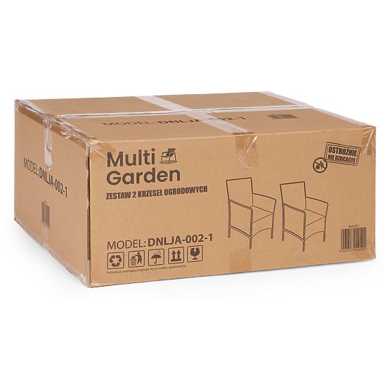 Set 2x vrtna stolica s jastukom, set stolica za balkon, terasu, vrt crna MultiGarden