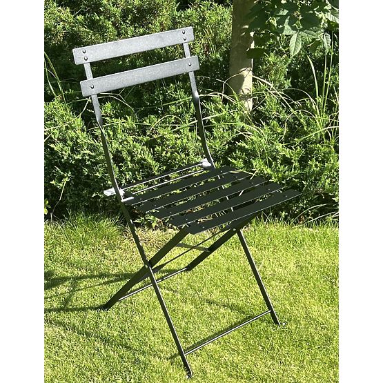 Set balkonskog namještaja (2 x sklopive stolice + stol) SEMPLICI Čelik Crna