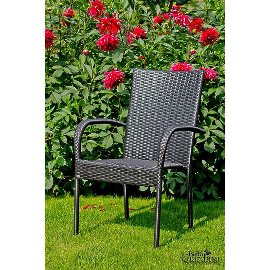 Set blagovaonskog namještaja od tehno ratana (stol 150×90 cm + 6 × stolica) AVVICENTE, crna