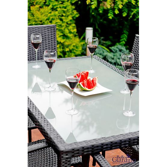 Set blagovaonskog namještaja od tehnoratana (stol 150x90cm + 6 stolica) AVVICENTE siva