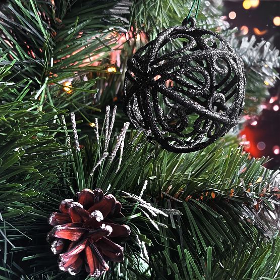 SET BOŽIĆNIH KUGLICA BLACK 6 KOM KL-21X25