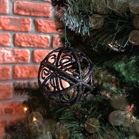 SET BOŽIĆNIH KUGLICA BLACK 6 KOM KL-21X25