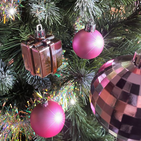 Set božićnih ukrasa Lila/Rose 208 kom