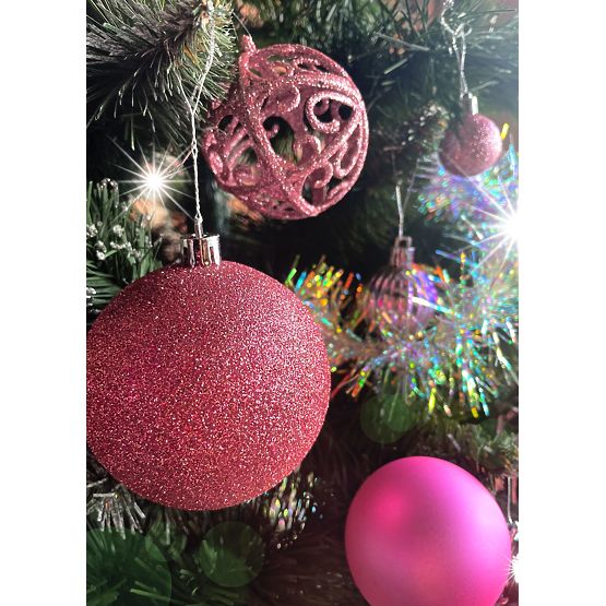 Set božićnih ukrasa Lila/Rose 208 kom