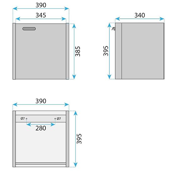 Set kupaonskog namještaja s umivaonikom Molly 40 cm Siva