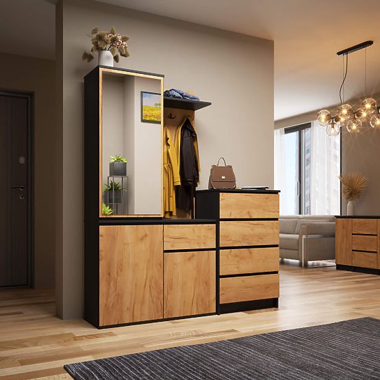 SET NAMJEŠTAJA ZA PREDSOBLJE ENTRO PK CRNA / DUB CRAFT