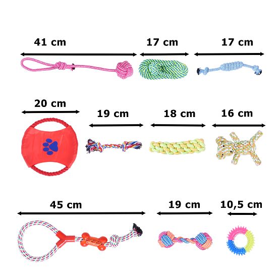 Set od 10 igračaka za pse DYLAN za povlačenje