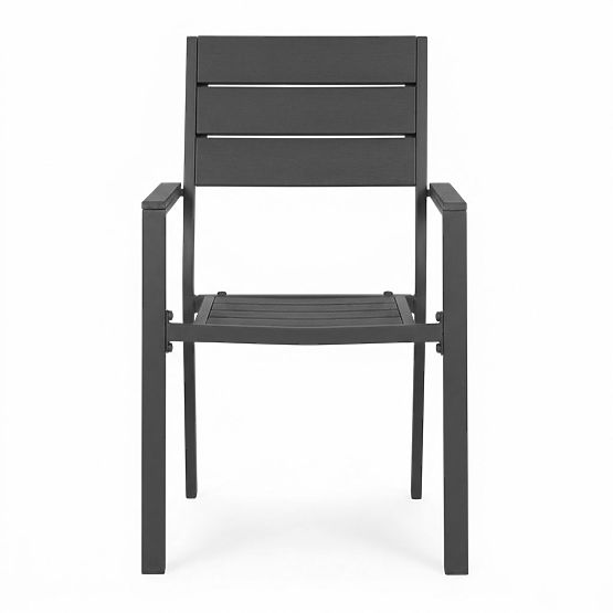 Set od 2 vrtnih stolica za terasu balkon čelik HDPE sive MultiGarden