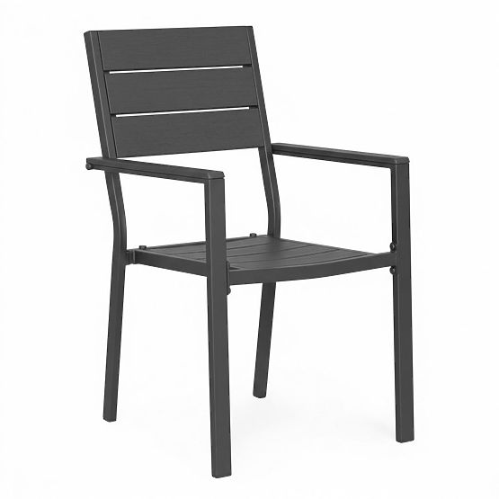 Set od 2 vrtnih stolica za terasu balkon čelik HDPE sive MultiGarden